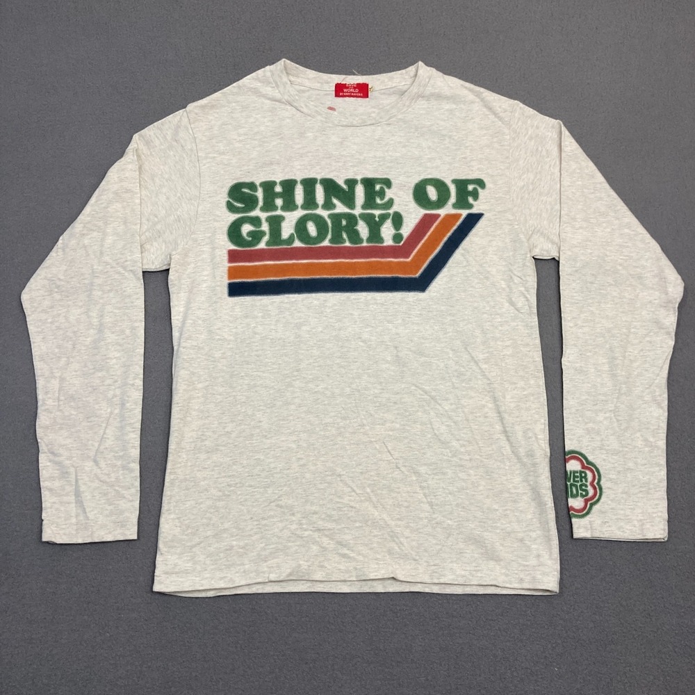 KRIFF MAYER Save The World Pigment T-Shirt Men's Medium Gray Made in Japan‎